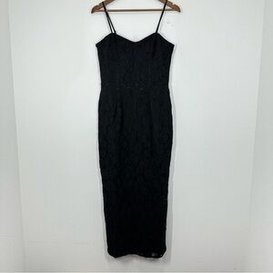 TopShop Women's Size 8 Black Lace Sheath Fitted Dress NWT Cocktail LBD Wedding